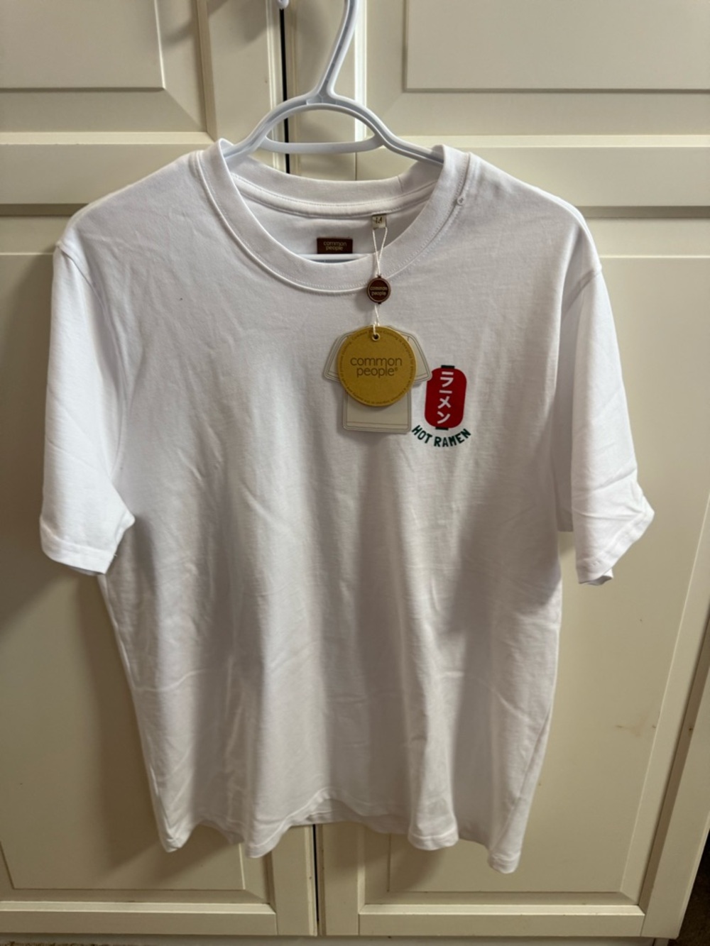 Common People Men’s White Short Sleeve 'Hot Ramen' Graphic Tee